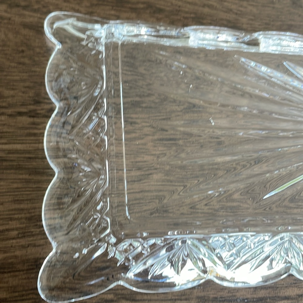 Godinger Art Dublin Clear Glass Crystal Rectangular Tray 16 3/4 x 6 3/4 x 1 1/2 - Picture 8 of 15